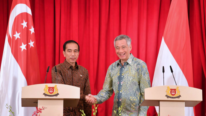 Presiden Jokowi dan PM Singapura Lee Hsien Loong