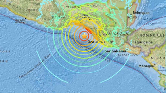 Lokasi gempa Meksiko.