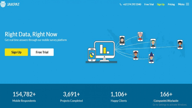 Aplikasi Jakpat (Jajak Pendapat), aplikasi survei yang menghubungkan responden