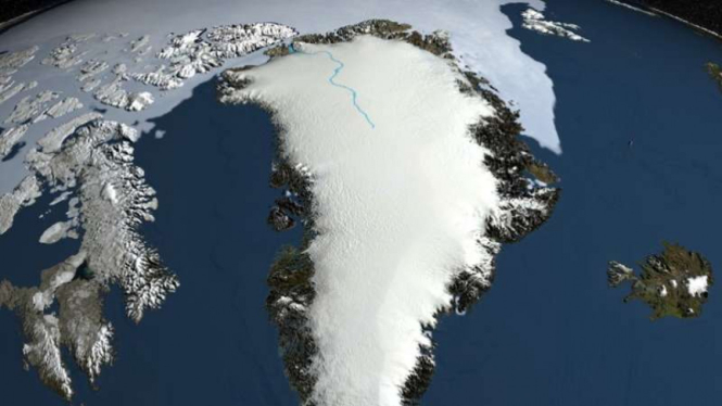 Lapisan es Greenland dari pantauan Satelit NASA.