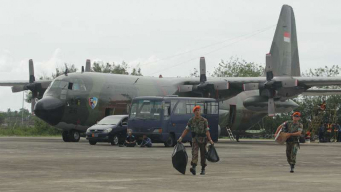 Pesawat Hercules TNI AU (Ilustrasi).