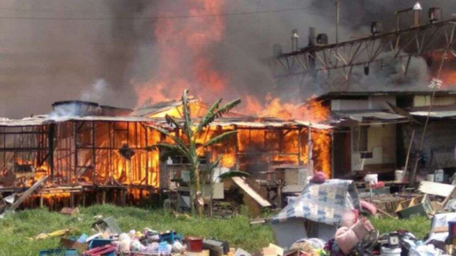 Kebakaran di Kampung Bandan, Sabtu, 16 September 2017.