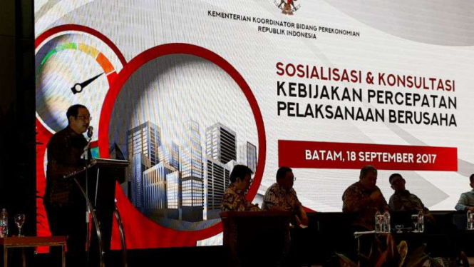 Edy Putra Irawady, Deputi Bidang Koordinasi Perniagaan dan Industri pada Kementerian Koordinator Bidang Perekonomian, di Batam, Kepulauan Riau, pada Senin, 18 September 2017.