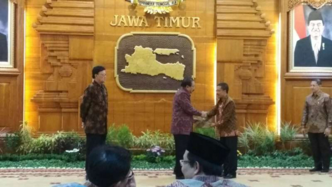 Pelantikan Plt Wali Kota, Batu, Malang, Jawa Timur.