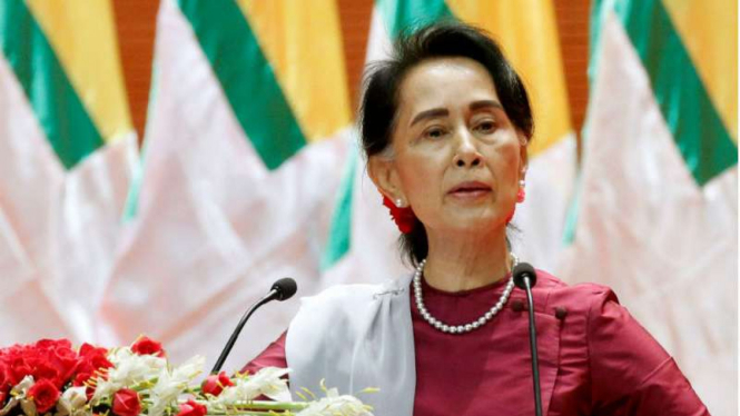 Aung San Suu Kyi, pendiri partai Liga Nasional Demokrasi (NLD).