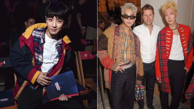 Personel EXO Chanyeol dan personel Winner, Song Min-ho serta Lee Seung-hoon di London Fashion Week.