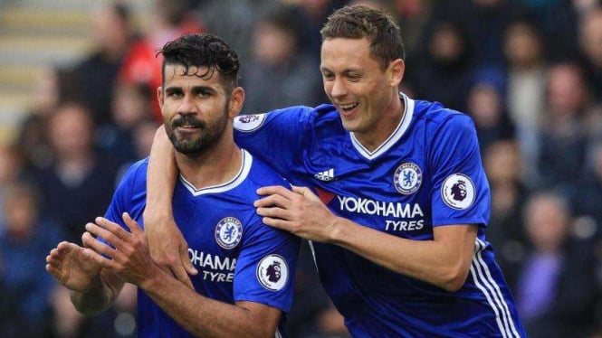 Diego Costa (kiri) dan Nemanja Matic (kanan) saat masih memperkuat Chelsea