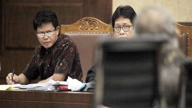 Terdakwa kasus suap auditor BPK Sugito menjalani sidang di Pengadilan Tipikor