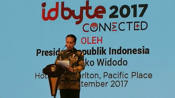 Presiden Jokowi dalam pembukaan iDByte 2017 