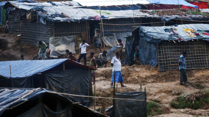 Pengungsi Rohingya di penampungan. Jumlahnya kini sudah mencapai 480.000 jiwa. 