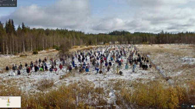 Gambar dari Googlemaps tanah lapangan di Finlandia.