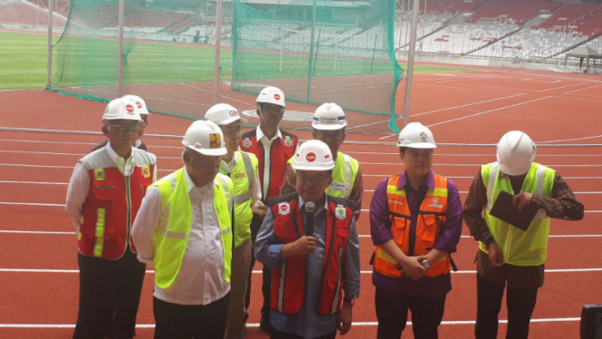 Tinjauan Wapres RI, Jusuf Kalla, ke proyek renovasi kompleks GBK