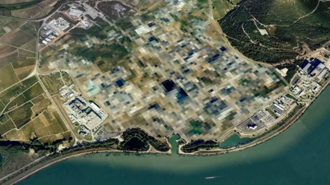 Fasilitas nuklir Marcoule di Prancis di Google Earth