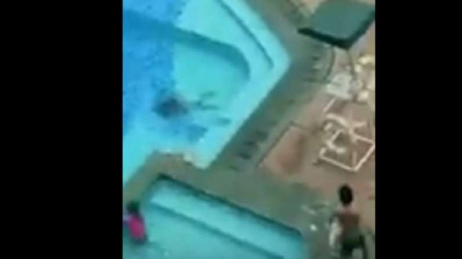 Video tewasnya Aliya di kolam renang Hotel Clarion Makassar