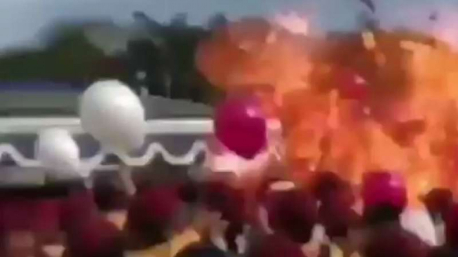 Ledakan tabung gas helium di Universitas Muhammadiyah Malang.