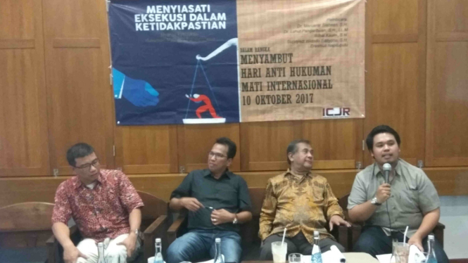 Diskusi "Menyiasati Eksekusi dalam Ketidakpastian: Melihat Kebijakan Hukuman Mati 2017 di Indonesia" di Jakarta Pusat, Minggu 8 Oktober 2017.