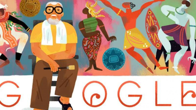 Google Doodle merayakan HUT Bagong Kussudiardja ke-89.