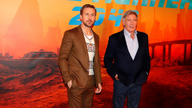 Ryan Gosling dan Harrison Ford di Premier Film Blade Runner 2049
