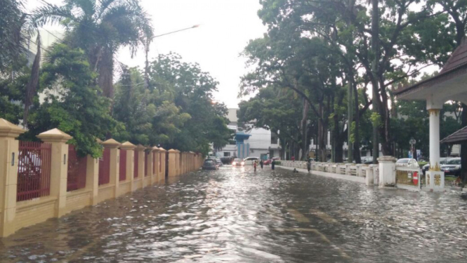 Banjir di Palembang.