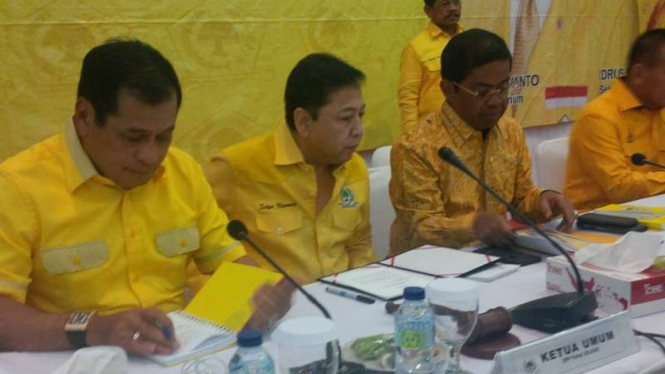 Setya Novanto pimpin rapat pleno DPP Partai Golkar, Rabu, 11 Oktober 2017.