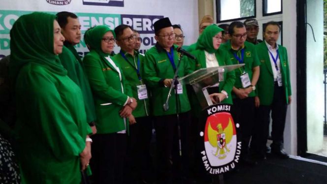 Pengurus PPP ketika mendaftar di Gedung KPU, Menteng, Jakarta Pusat.