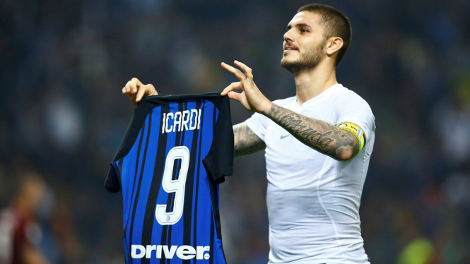 Kapten Inter Milan, Mauro Icardi meniru selebrasi Lionel Messi