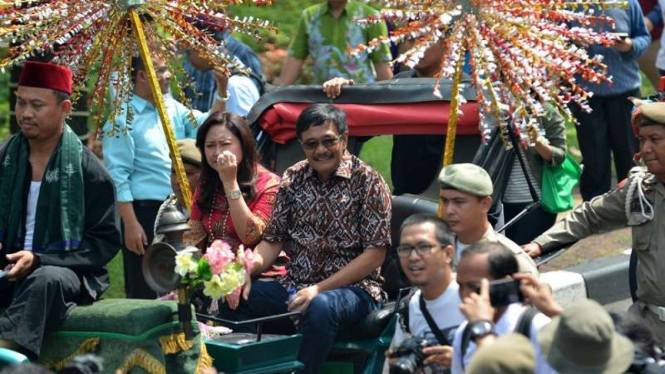 Djarot Saiful Hidayat saat acara pelepasan di Balaikota DKI. 