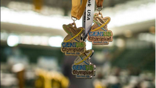 Ilustrasi-Medali peserta Genius Olympiad 2017 di Amerika Serikat.