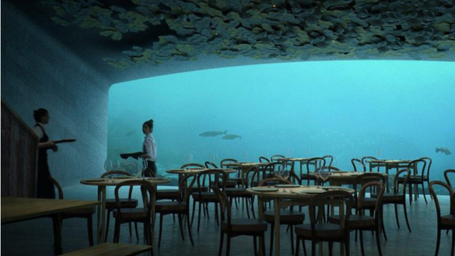Restoran bawah laut di Norwegia.