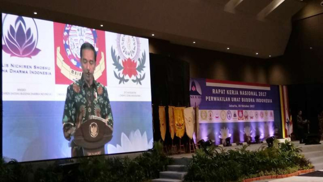 Presiden Jokowi menghadiri Rakernas Umat Buddha Indonesia di JIEXPO Kemayoran