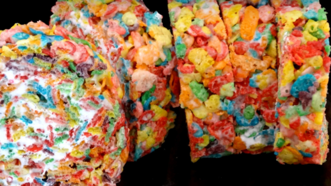 Rainbow cereal cookies.