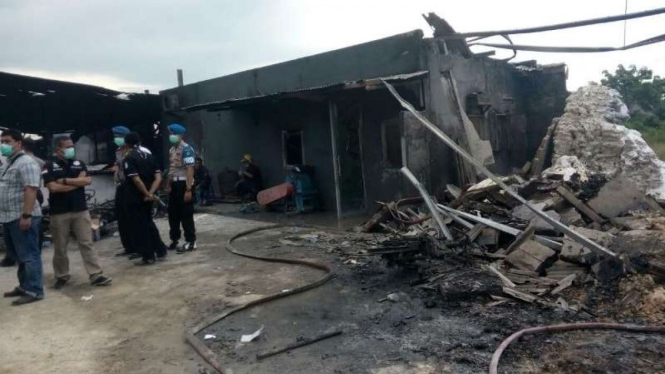 Lokasi gudang mercon terbakar di Kosambi, Tangerang, Kamis, 26 Oktober 2017.