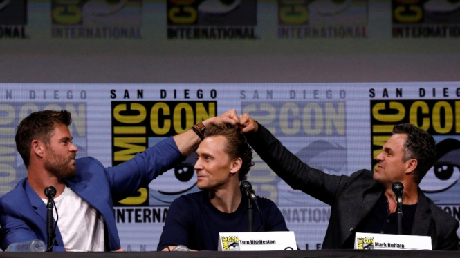 Chris Hemsworth, Tom Hiddleston, dan Mark Ruffalo