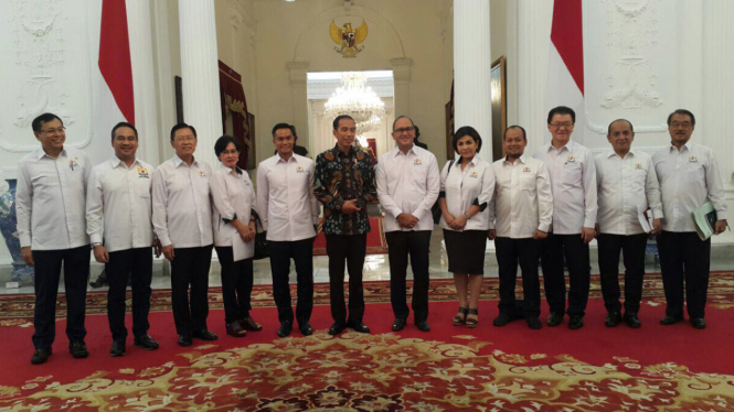 Pertemuan Kadin dan sejumlah pengusaha bersama Presiden Joko Widodo