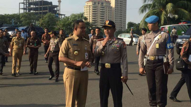 Gubernur DKI Jakarta Anies Baswedan dan Kapolda Metro Jaya Irjen Pol Idham Azis