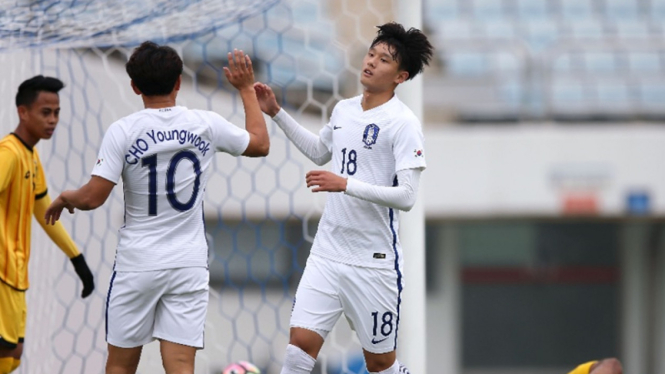 Pertandingan Korea Selatan vs Brunei Darussalam di Kualifikasi Piala Asia U-19