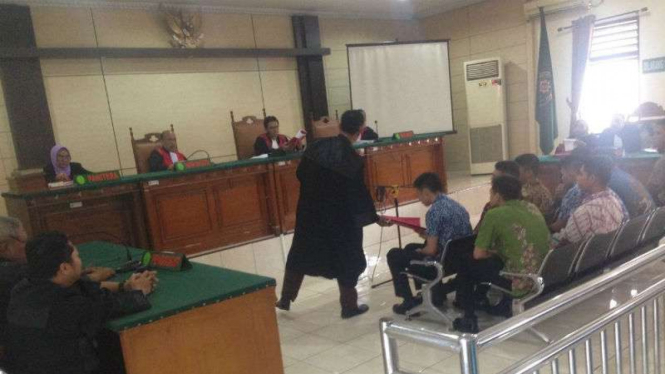 Sidang terdakwa penganiaya taruna Akpol di Pengadilan Negeri Semarang pada Kamis, 2 November 2017.