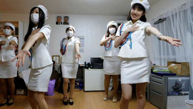 Salah satu kelompok fans Korea Utara di Jepang.