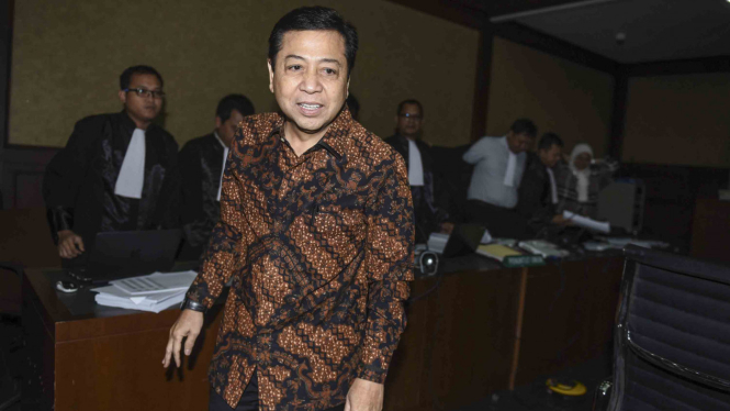 Setya Novanto saat jadi saksi sidang lanjutan sidang kasus korupsi proyek e-KTP di Pengadilan Tipikor Jakarta beberapa waktu lalu.
