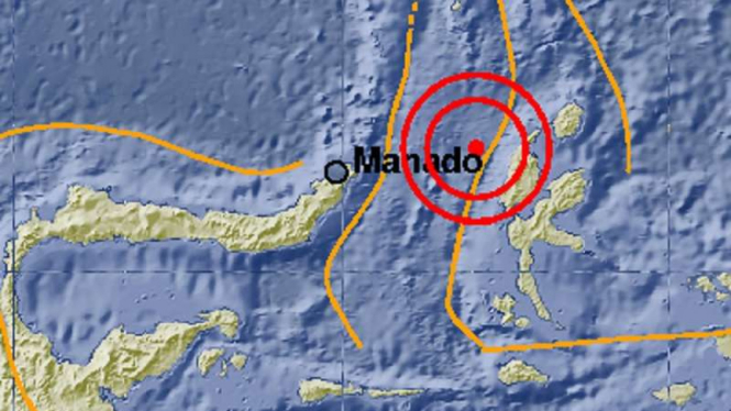 Lokasi gempa Maluku Utara.