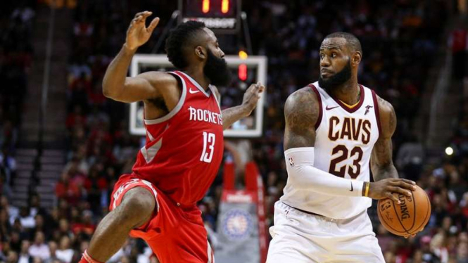 Pertandingan NBA antara Houston Rockets melawan Cleveland Cavaliers