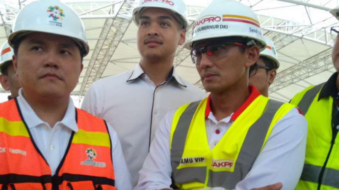 Ketua INASGOC, Erick Thohir dan Wakil Gubernur DKI Jakarta, Sandiaga Uno
