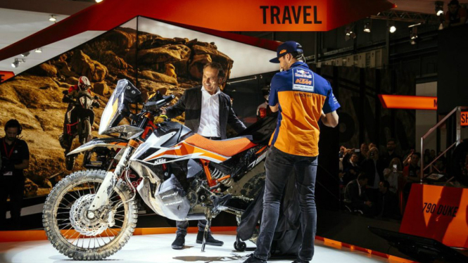 Prototipe KTM 790 Adventure R di ajang Milan Motor Show (EICMA) 2017.