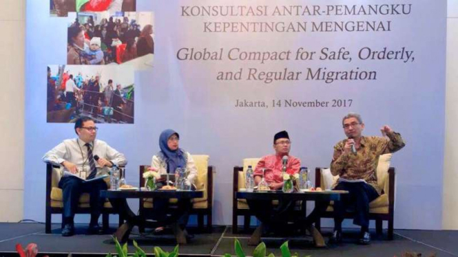 Konsultasi Antar-Pemangku Kepentingan mengenai Perlindungan Pekerja Migran di Jakarta, 14 November 2017.