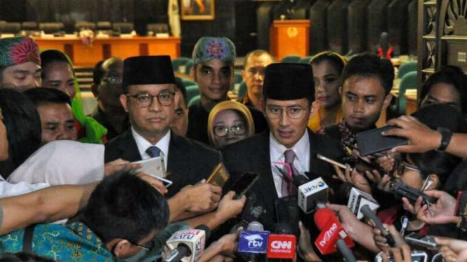 Gubernur Anies Baswedan dan Wakil Gubernur Sandiaga Uno.