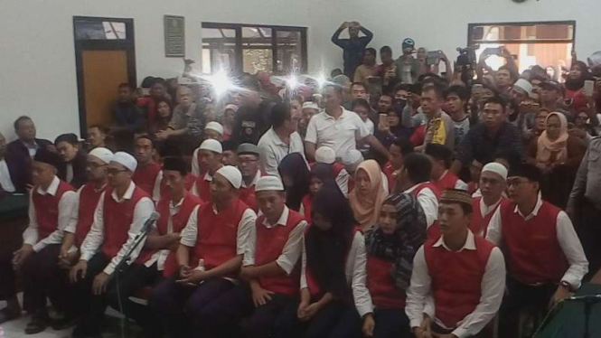 Suasana sidang tuntutan kasus investasi bodong Koperasi Pandawa di Depok, 20 November 2017.