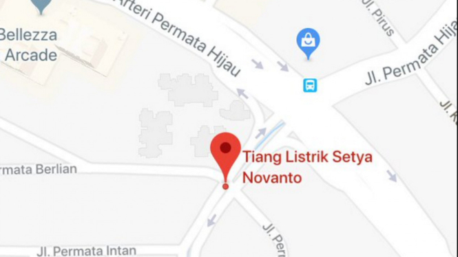 Titik lokasi kecelakaan Setya Novanto ditandai Tiang Listrik Setya Novanto
