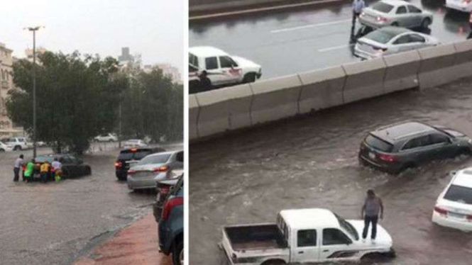 Banjir akibat hujan deras terus-menerus di Jeddah