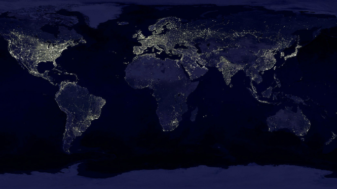 Peta terang Bumi pada malam hari