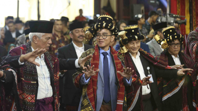 Gibran Rakabuming Raka di acara Ngunduh Mantu Bobby Nasution dan Kahiyang Ayu.